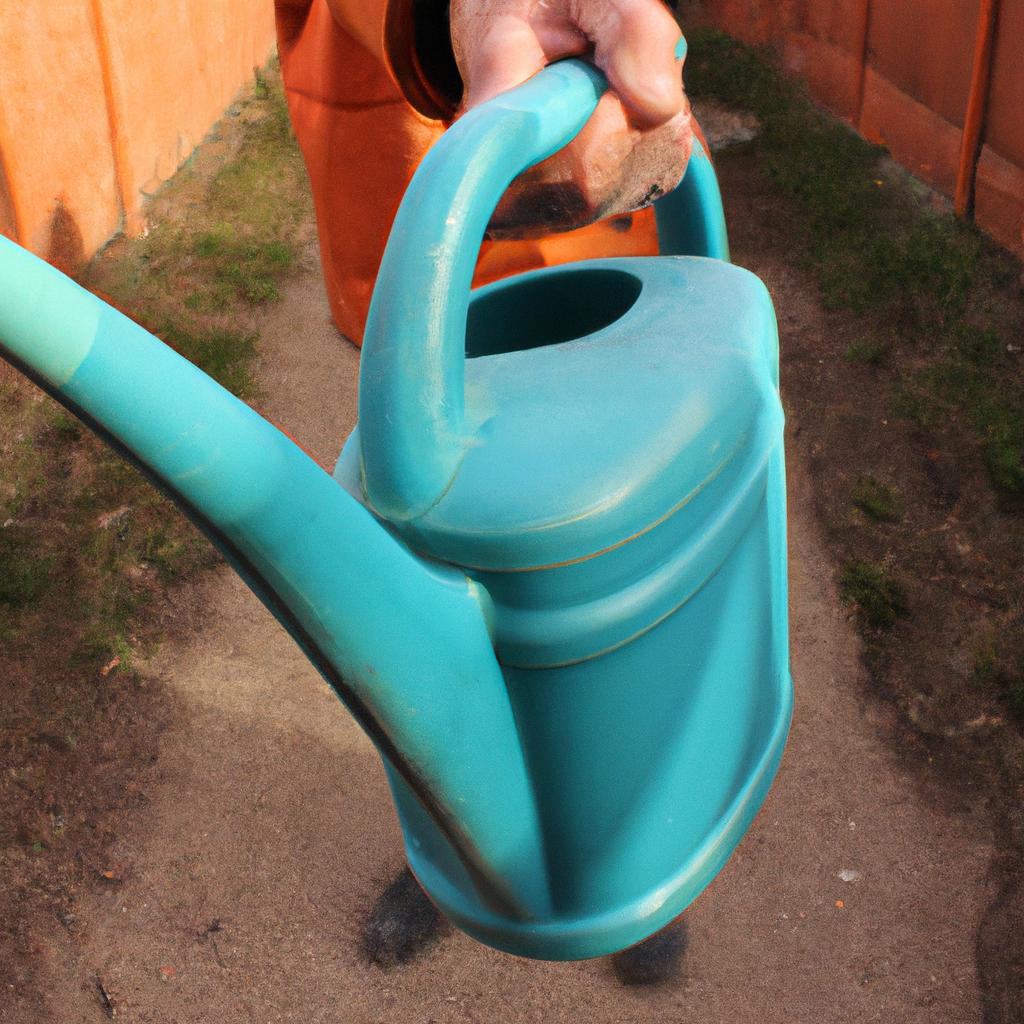 Person holding a watering can